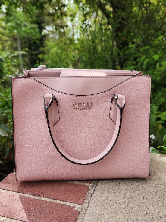 Guess Handbags - GUESS Blush Pink Embossed Satchel